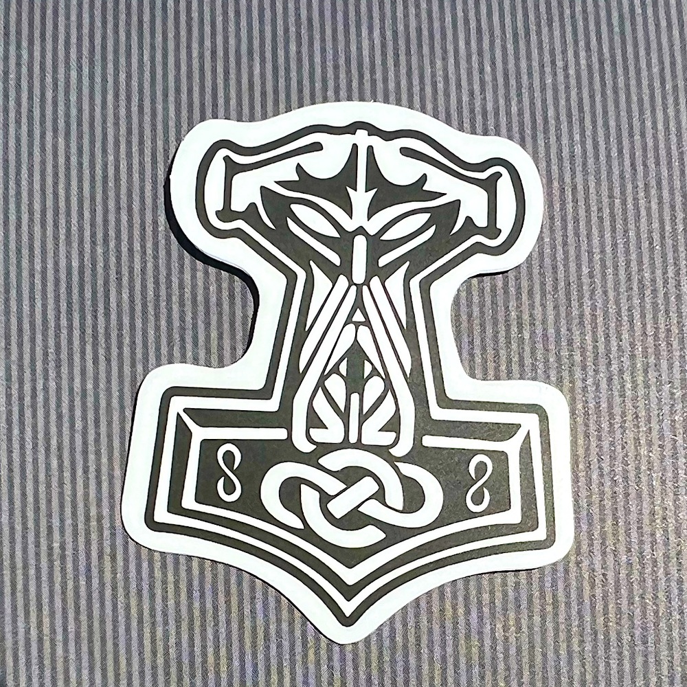Hammer Odin Viking Old Norse God Masculine Warrior Celtic Art Single Sticker